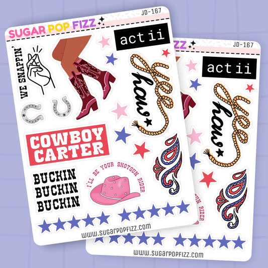 Cowboy Carter Journaling Deco Stickers - JD167