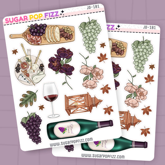 Merlot Journaling Deco Stickers - JD181