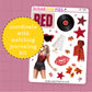RED Journaling Deco Stickers - JD188
