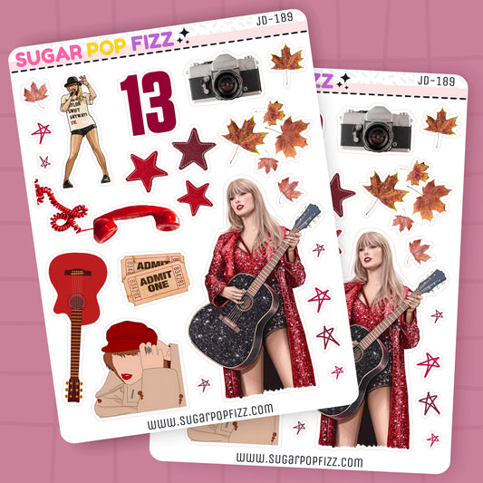 RED Journaling Deco Stickers - JD189