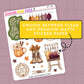 Sticker sheet with fall-themed designs on a purple background, featuring the brand 'Sugar Pop Fizz'.