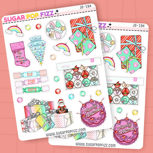 Happy Christmas Journaling Deco Stickers - JD194