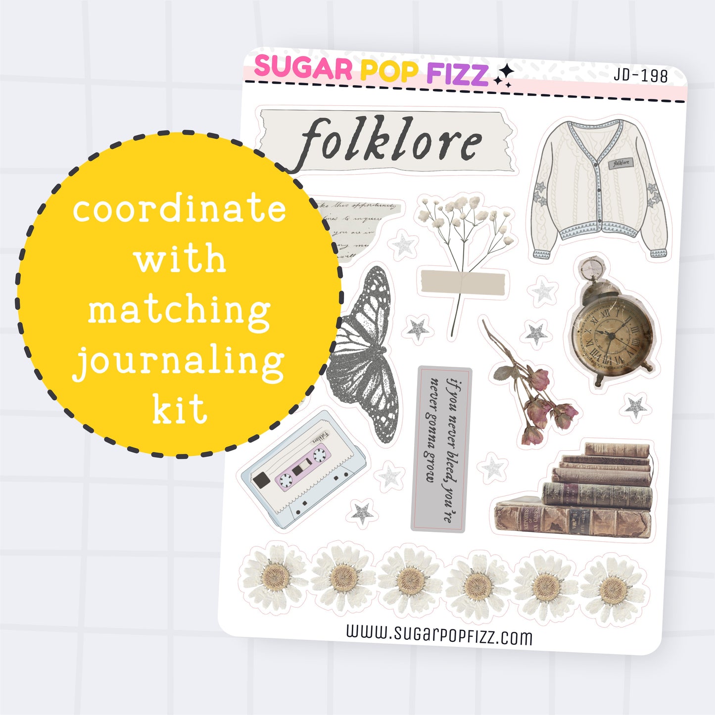Folklore Journaling Deco Stickers - JD198