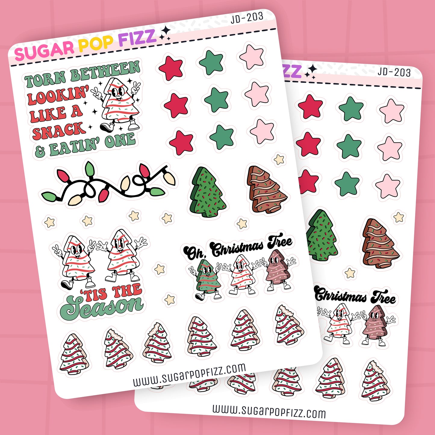 Christmas Tree Cake Journaling Deco Stickers - JD203