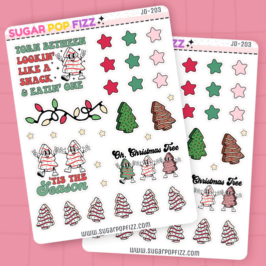 Christmas Tree Cake Journaling Deco Stickers - JD203