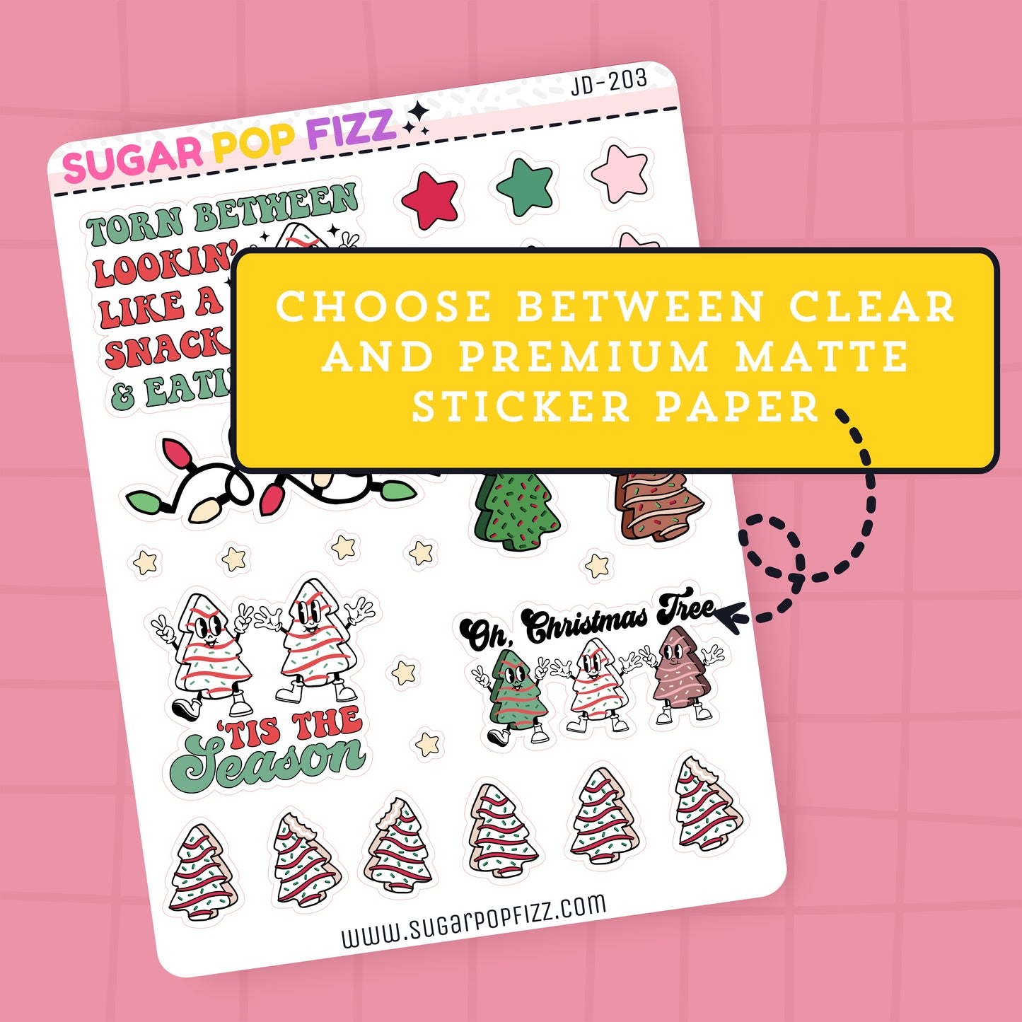 Christmas Tree Cake Journaling Deco Stickers - JD203