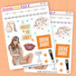 Two stickers with 'Boring Barbie' text and decorative elements on a white background.