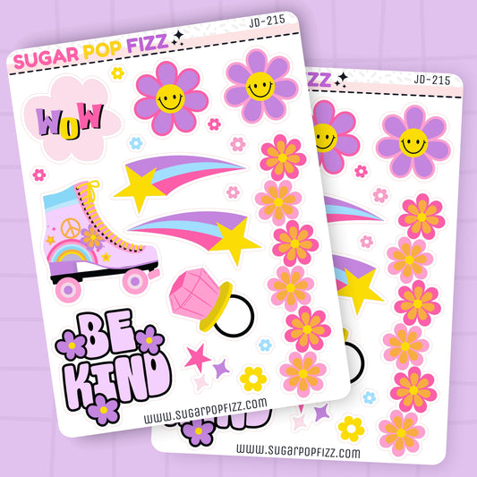 Roller Disco Journaling Deco Stickers - JD215