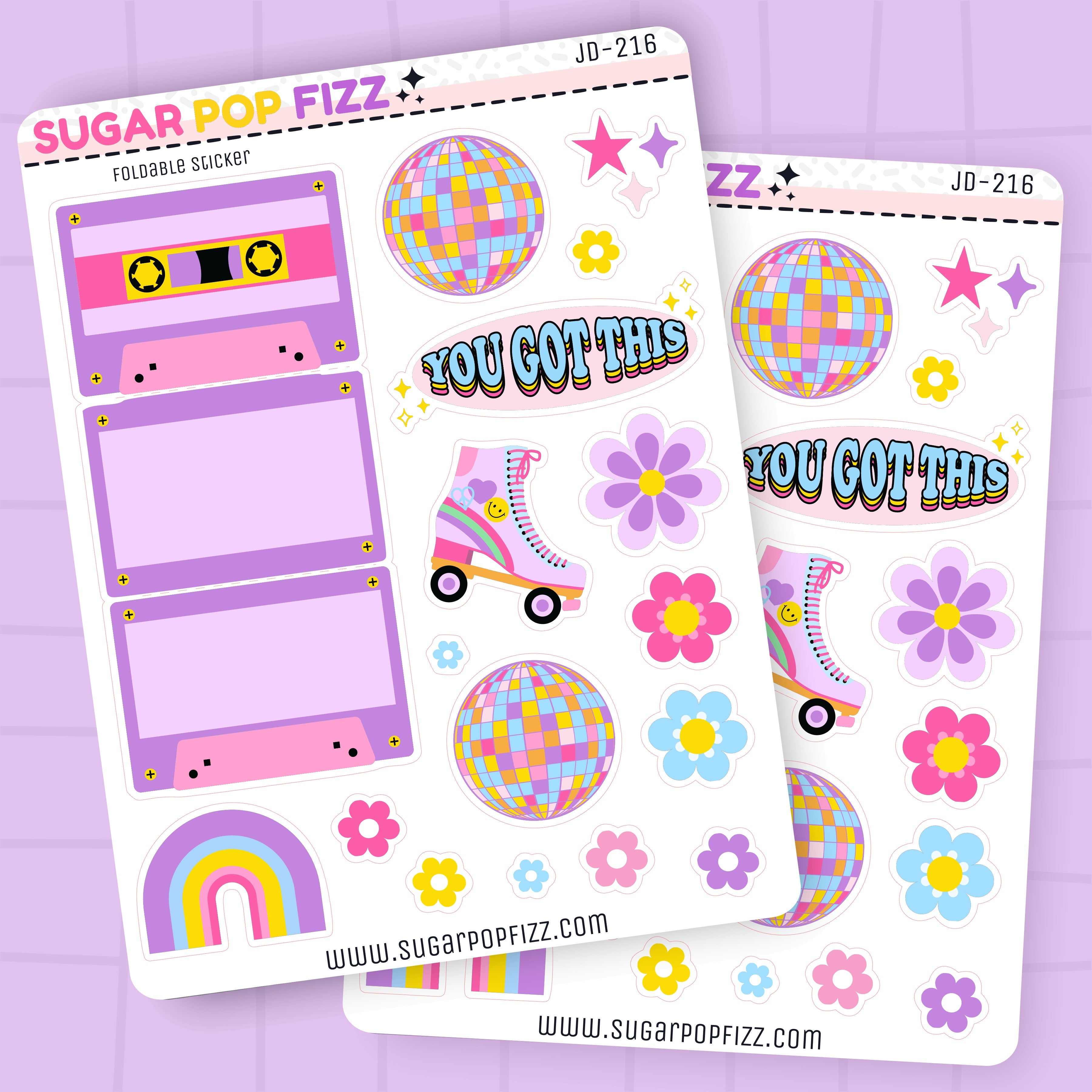 Roller Disco Journaling Deco Stickers - JD216 – Sugar Pop Fizz