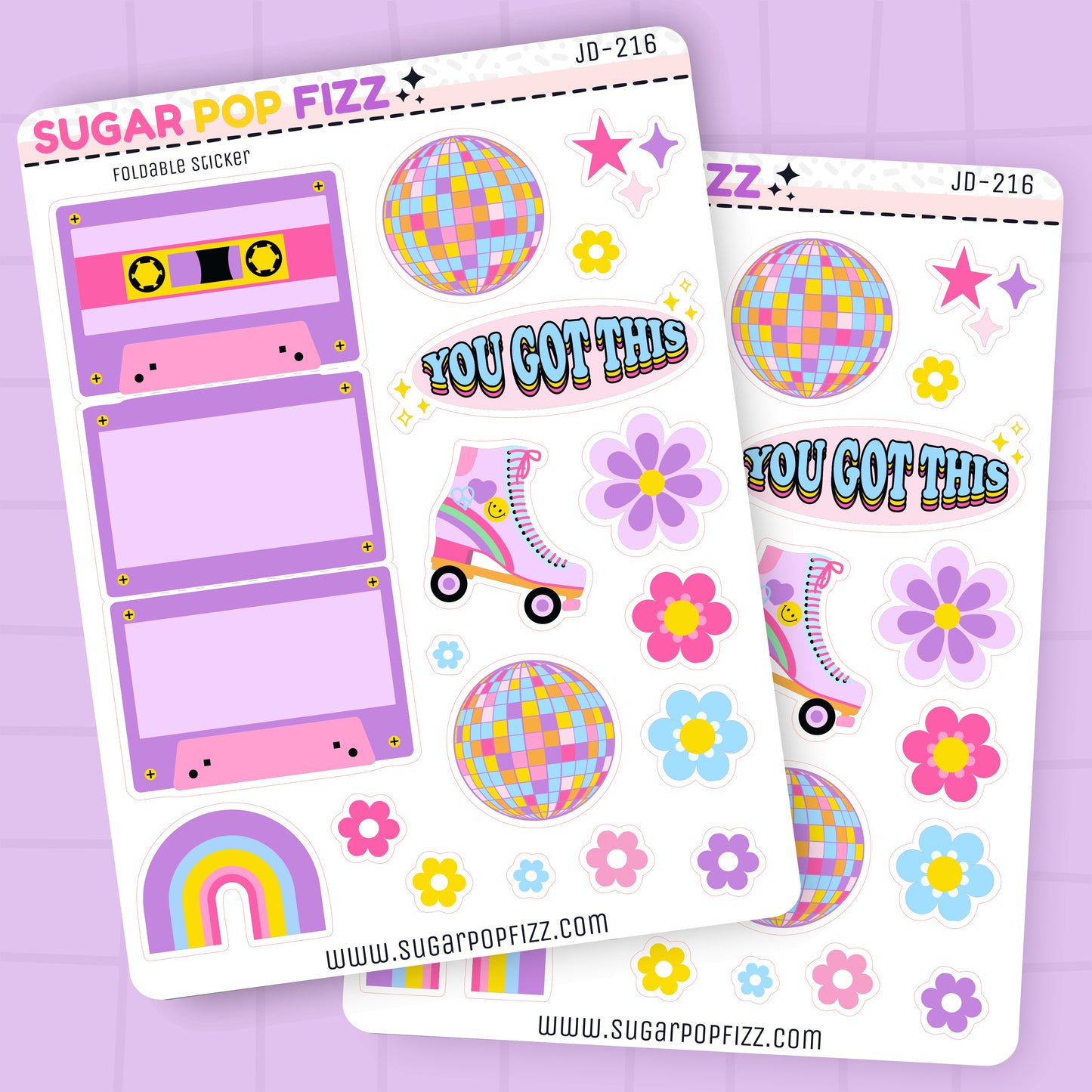 Roller Disco Journaling Deco Stickers - JD216