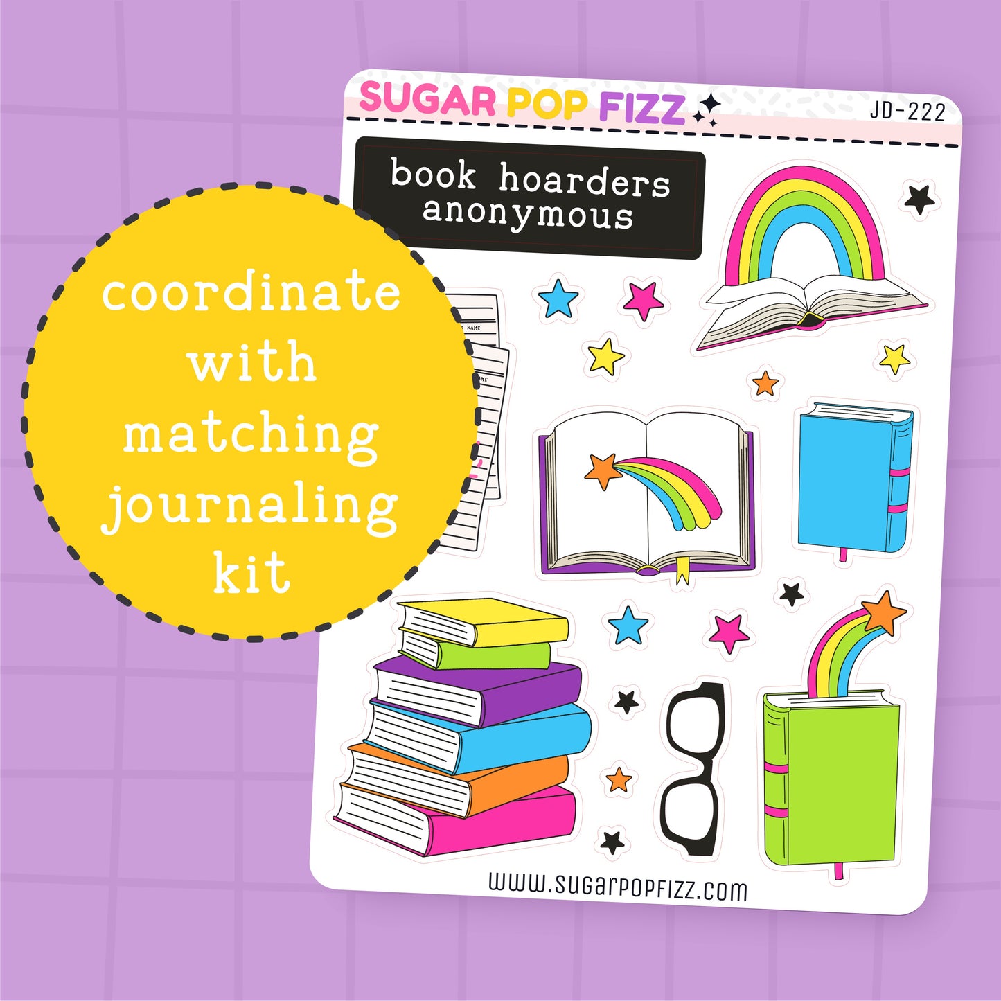Bookish Rainbow Journaling Deco Stickers - JD222