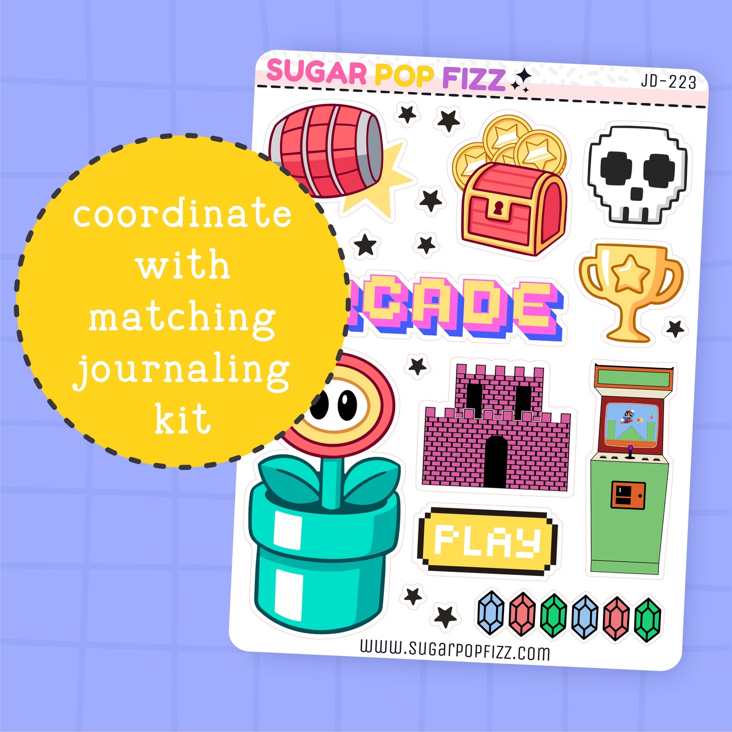 Retro Gamer Journaling Deco Stickers - JD223