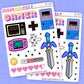 Retro Gamer Journaling Deco Stickers - JD224