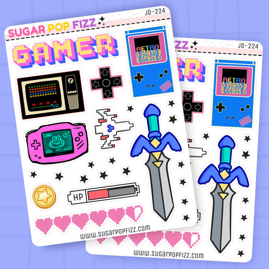 Retro Gamer Journaling Deco Stickers - JD224