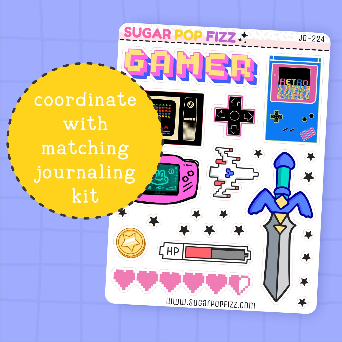 Retro Gamer Journaling Deco Stickers - JD224