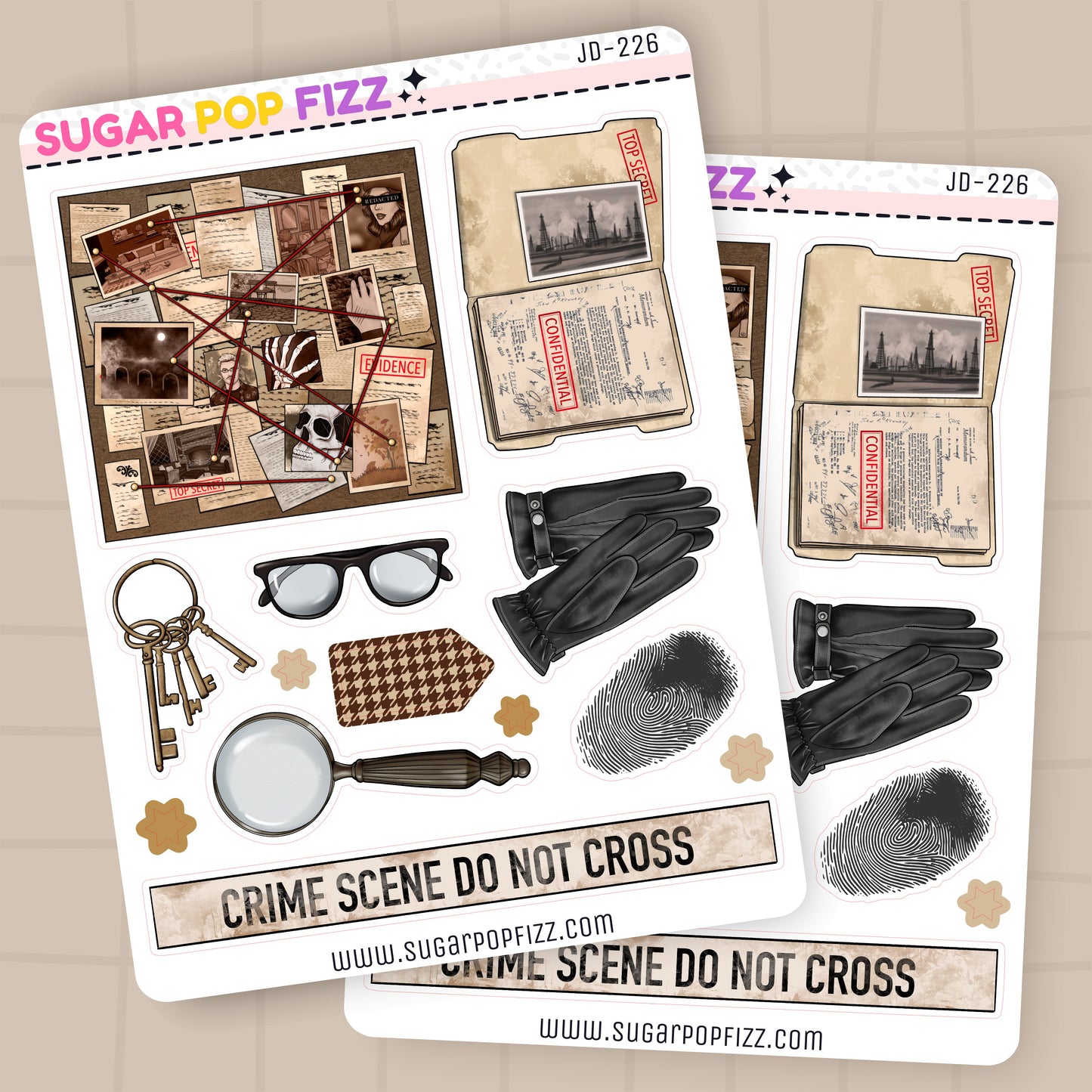 Mystery Thriller Journaling Deco Stickers - JD226