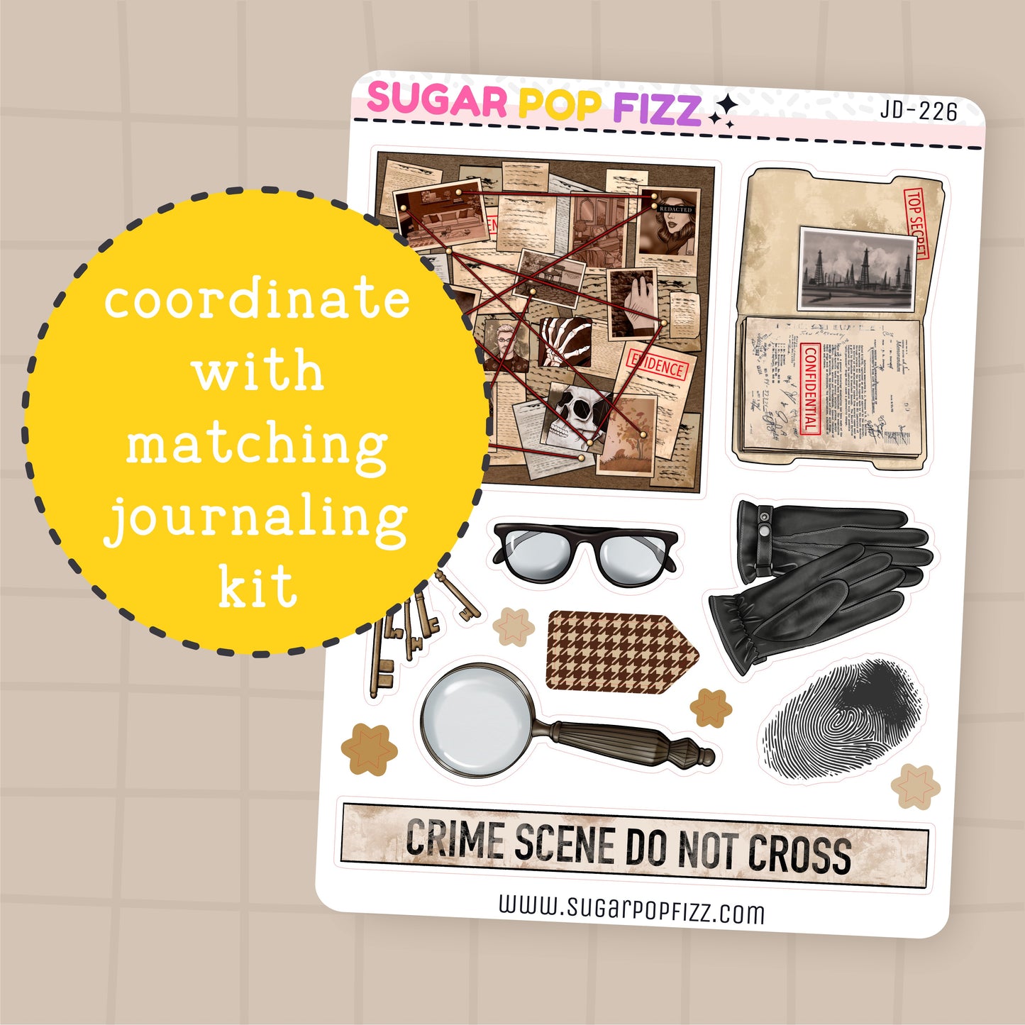 Mystery Thriller Journaling Deco Stickers - JD226