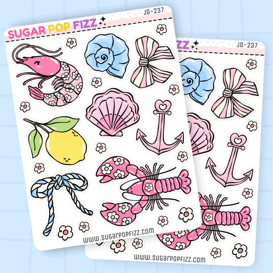 Coastal Coquette Journaling Deco Stickers - JD237
