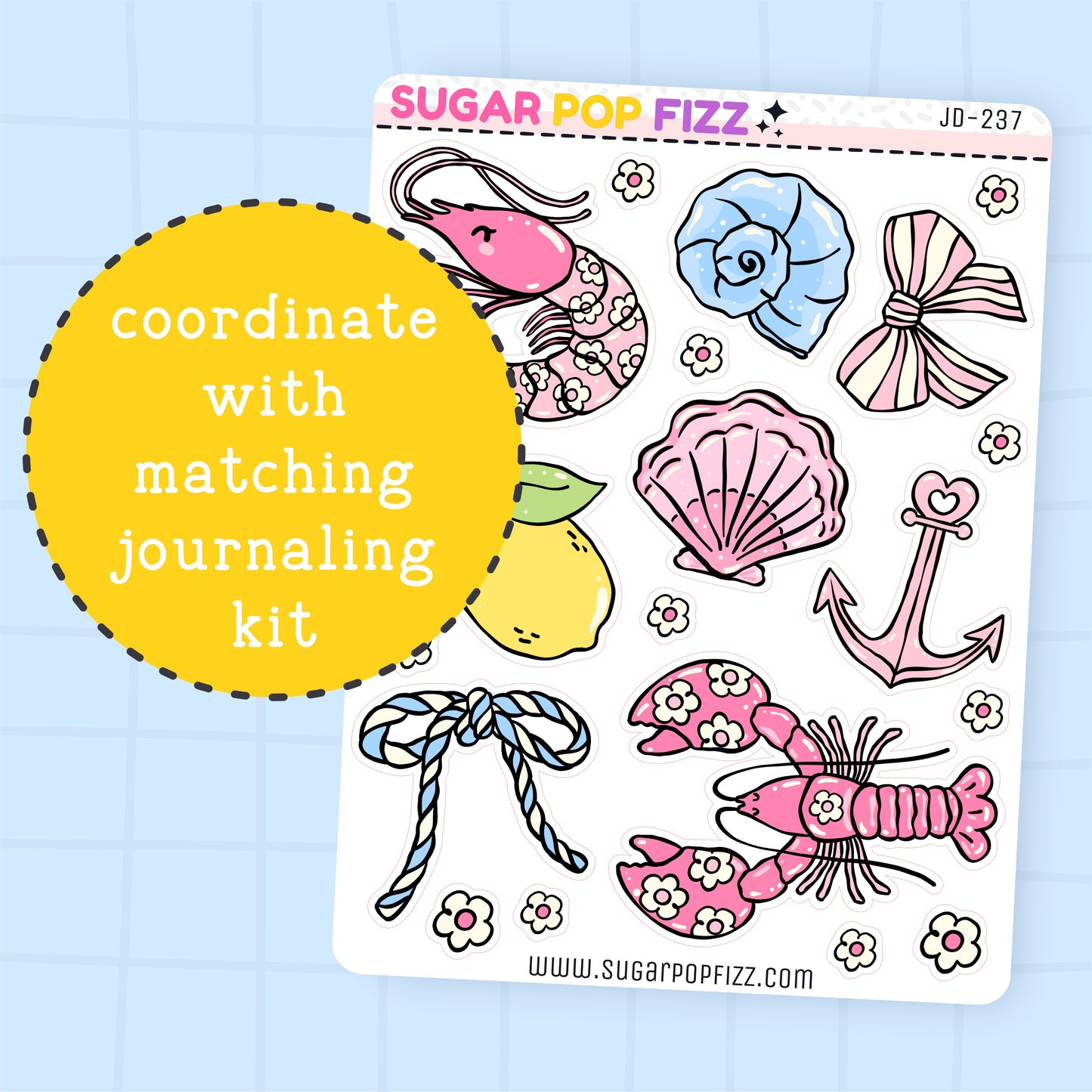 Coastal Coquette Journaling Deco Stickers - JD237