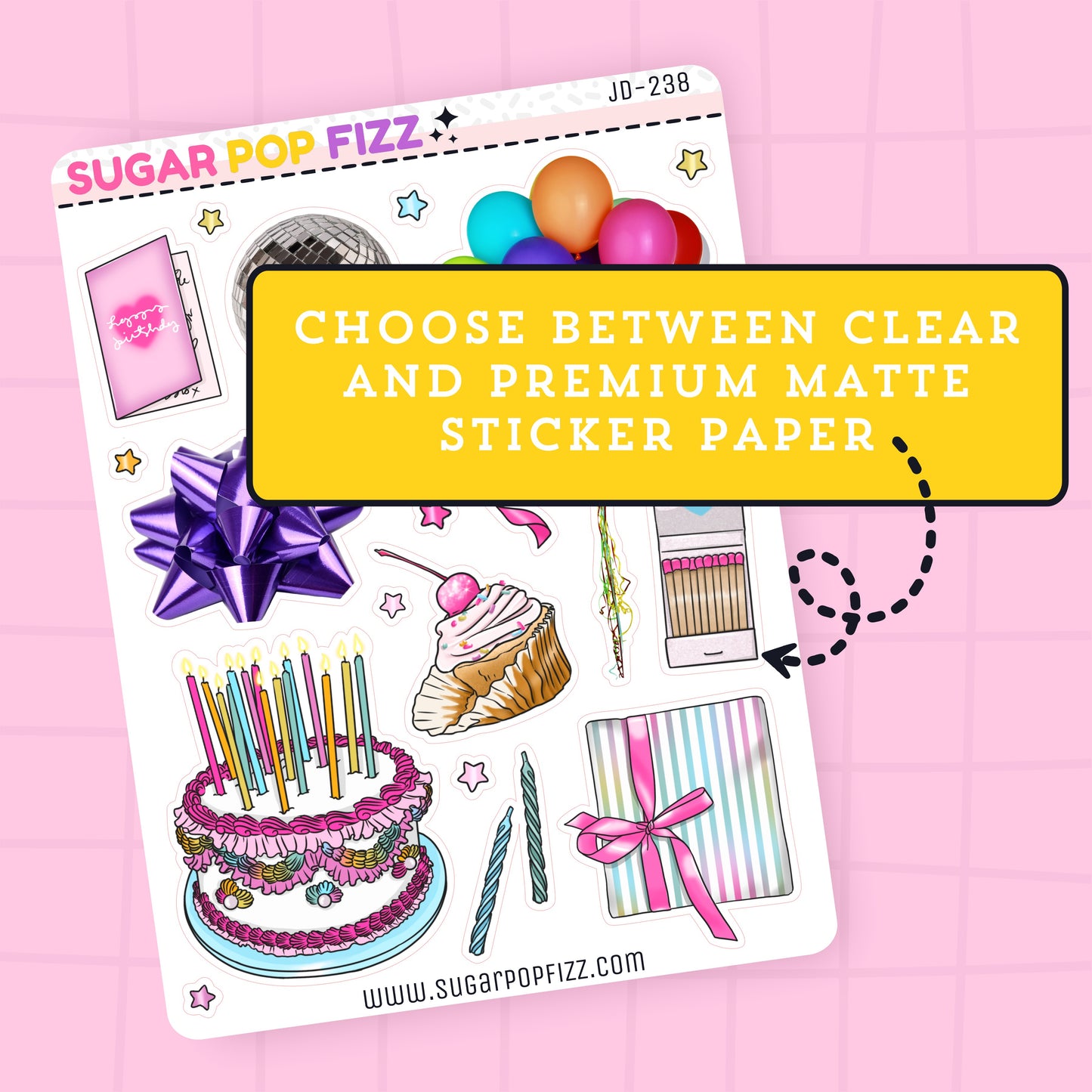 Birthday Bash Journaling Deco Stickers - JD238