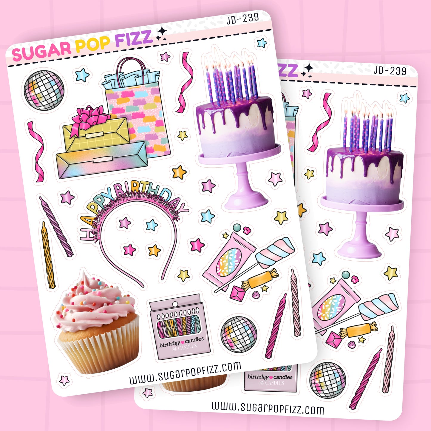 Birthday Bash Journaling Deco Stickers - JD239