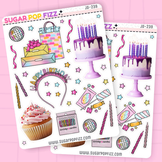 Birthday Bash Journaling Deco Stickers - JD239