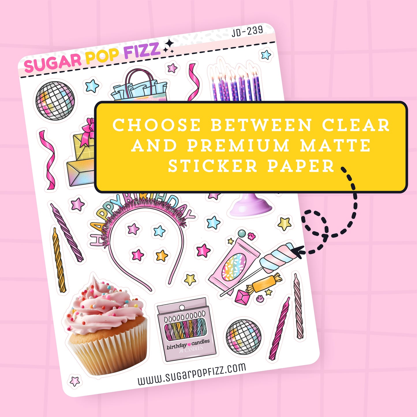 Birthday Bash Journaling Deco Stickers - JD239