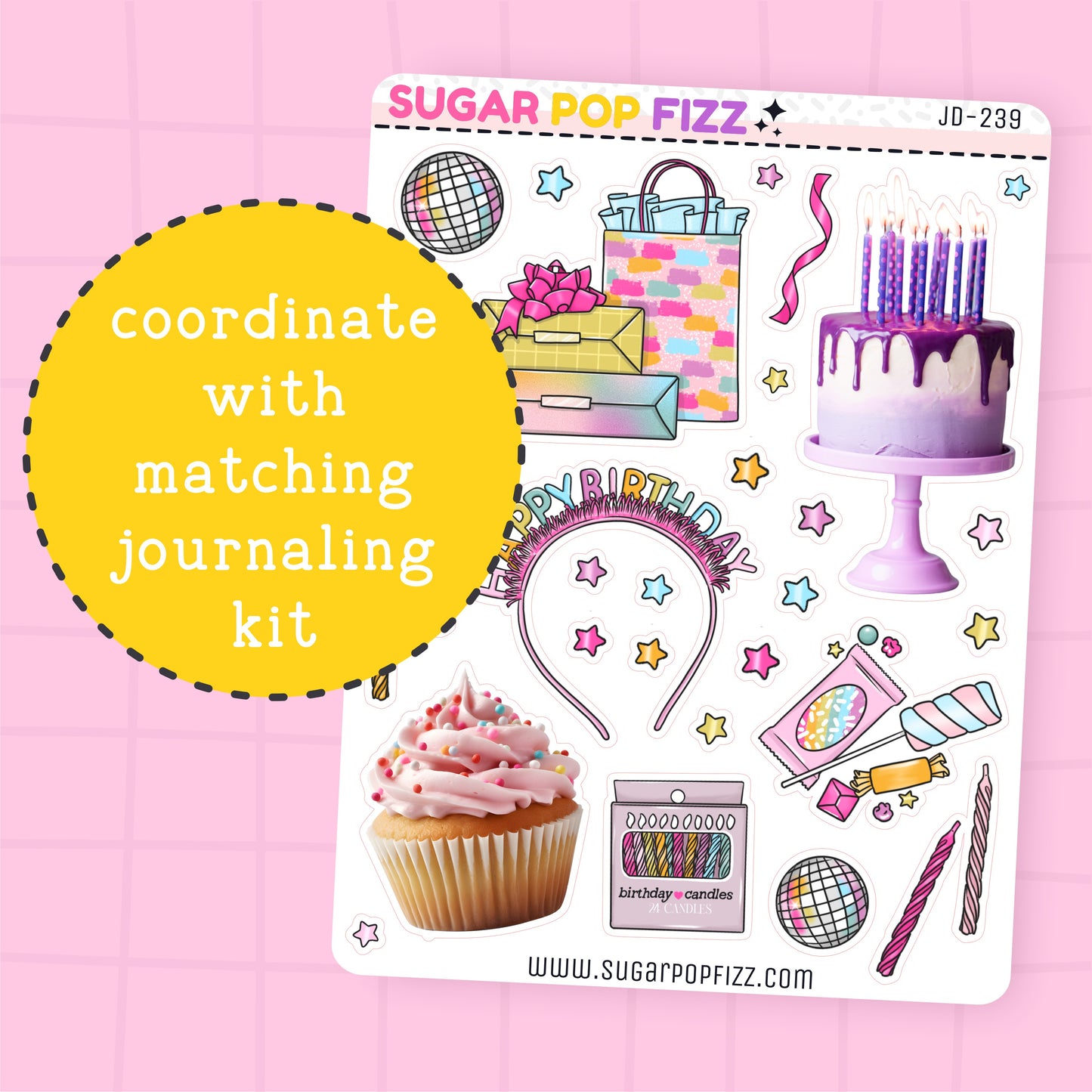 Birthday Bash Journaling Deco Stickers - JD239