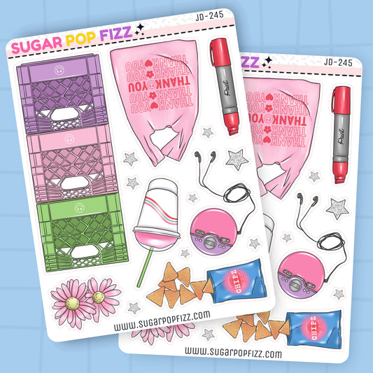 Skater Journaling Deco Stickers - JD245