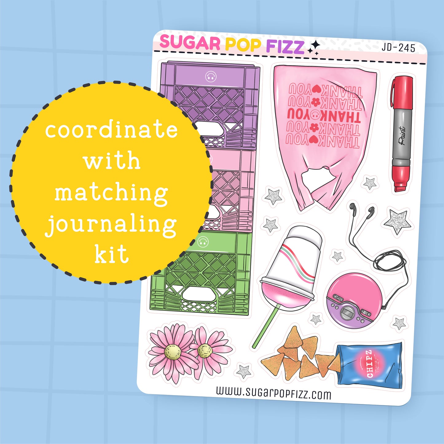 Skater Journaling Deco Stickers - JD245