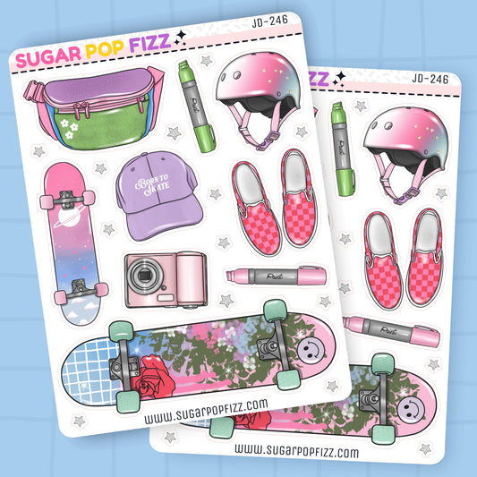Skater Journaling Deco Stickers - JD246
