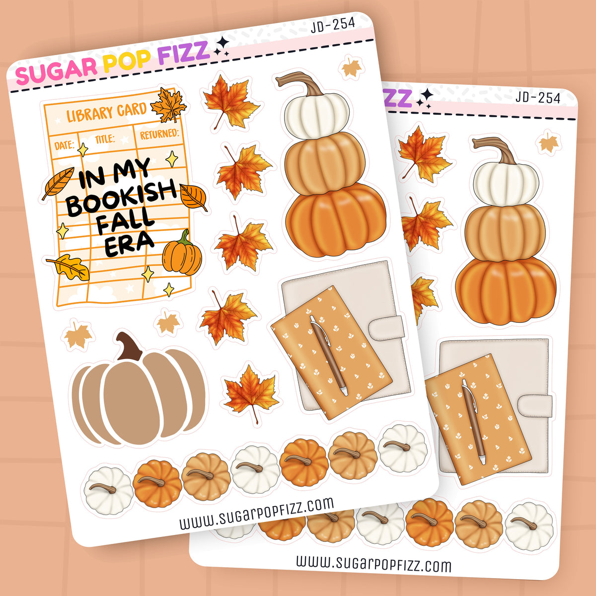 Autumn Booked Journaling Deco Stickers - JD254