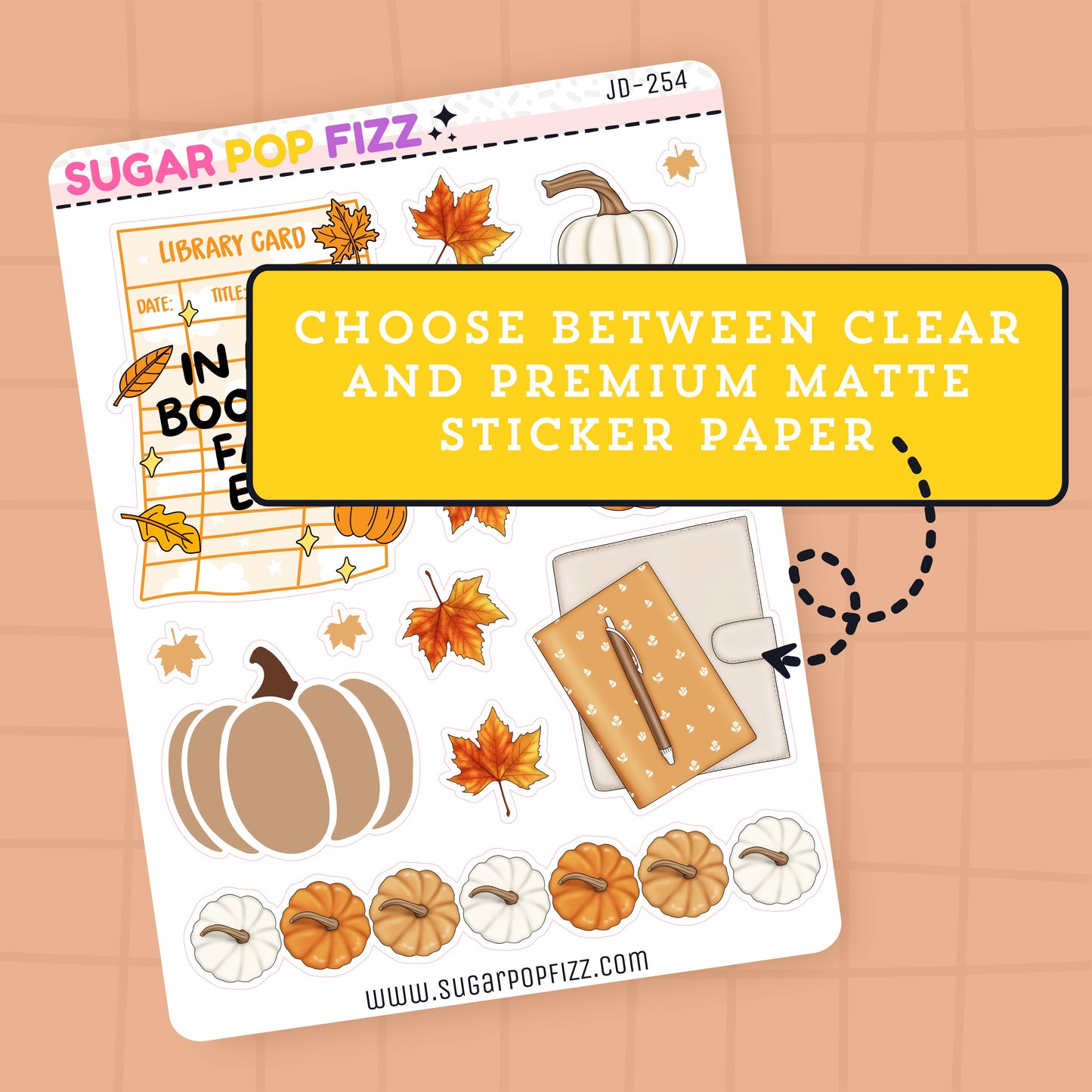 Autumn Booked Journaling Deco Stickers - JD254