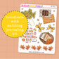 Autumn Booked Journaling Deco Stickers - JD255