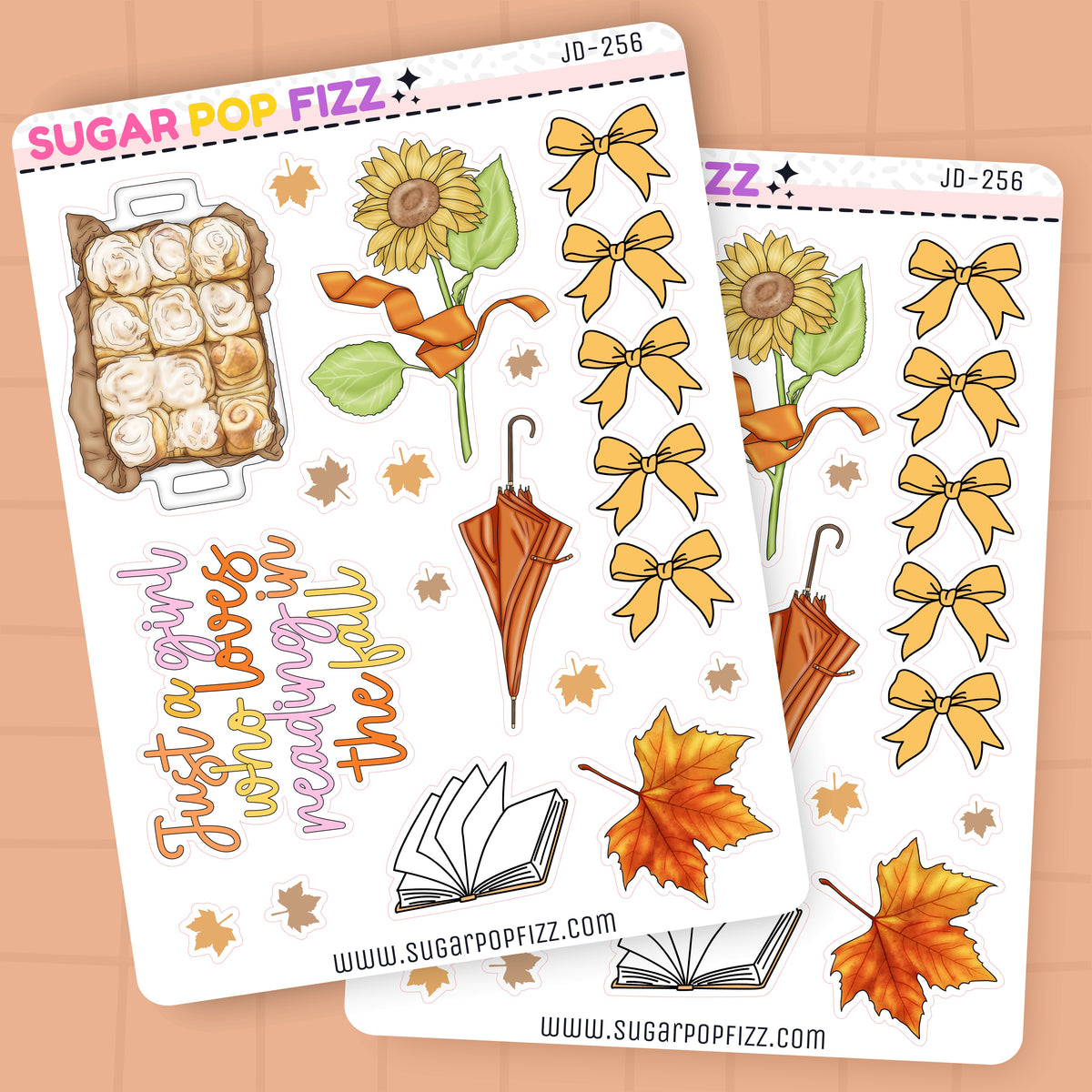 Autumn Booked Journaling Deco Stickers - JD256