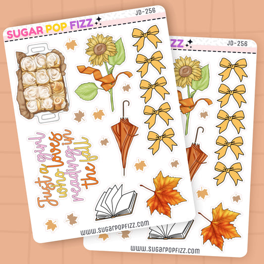 Autumn Booked Journaling Deco Stickers - JD256