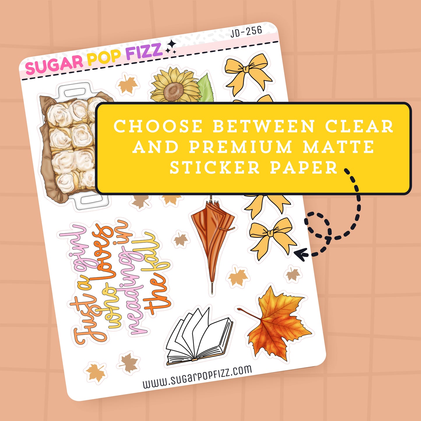 Autumn Booked Journaling Deco Stickers - JD256