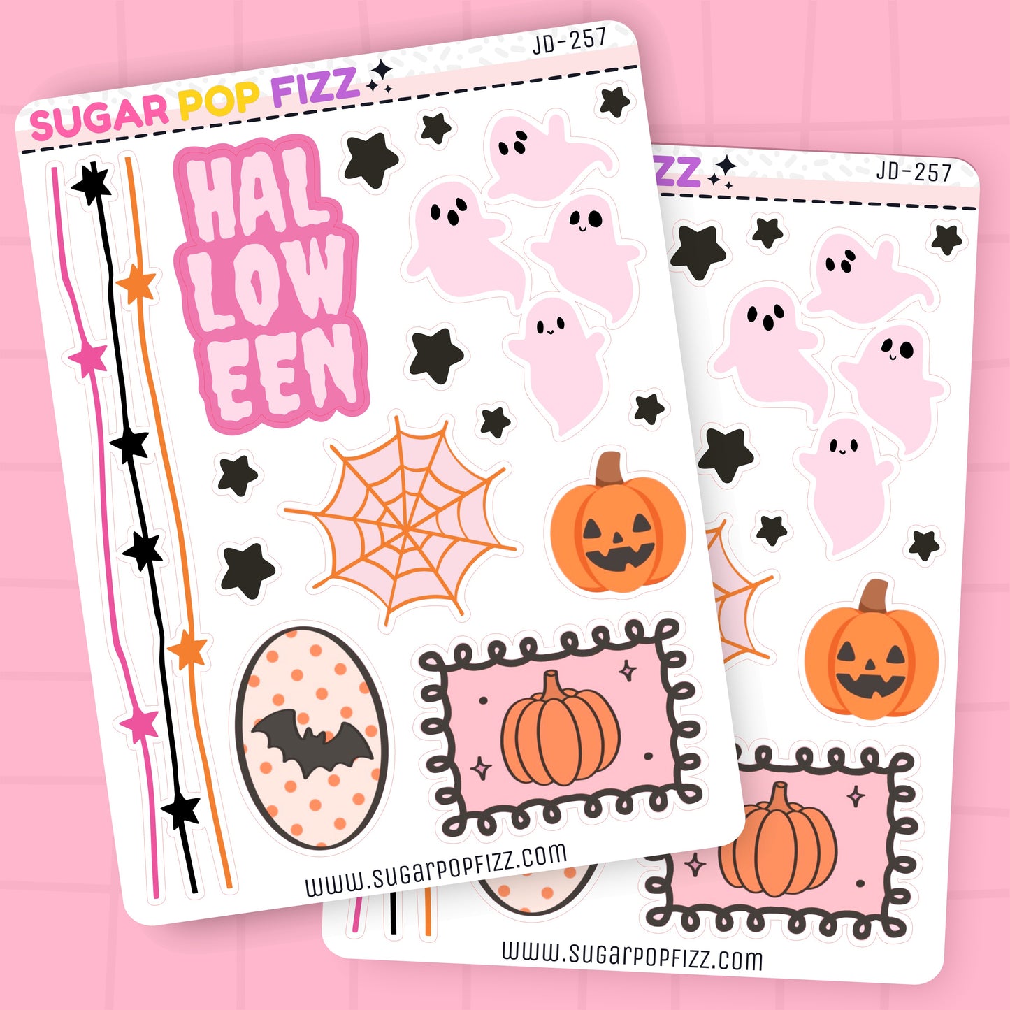Pink Halloween Journaling Deco Stickers - JD257