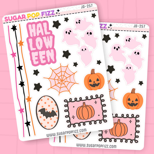 Pink Halloween Journaling Deco Stickers - JD257
