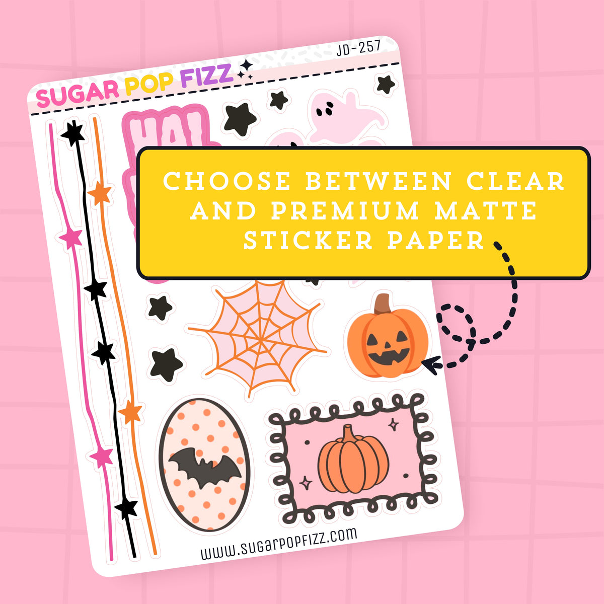 Pink Halloween Journaling Deco Stickers - JD257