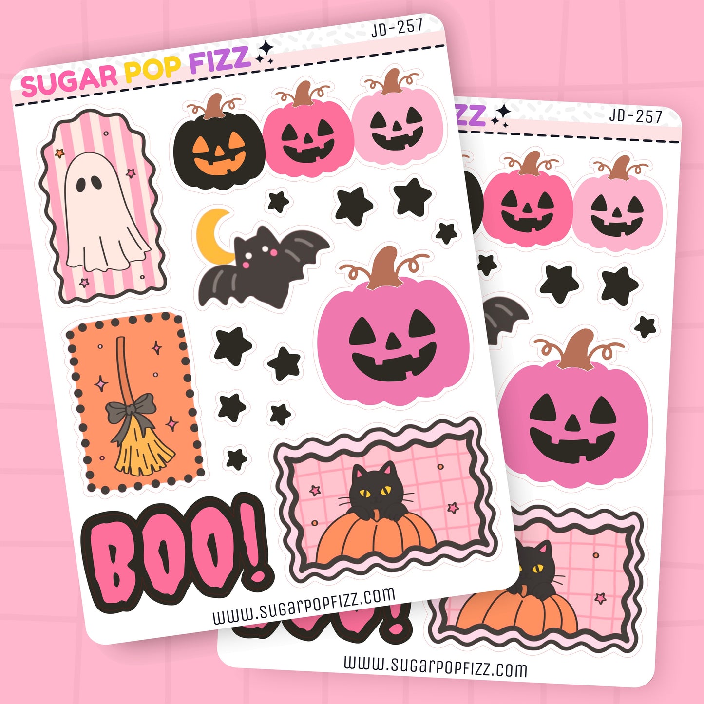 Pink Halloween Journaling Deco Stickers - JD258