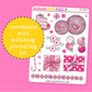 Pink Peppermint Journaling Deco Stickers - JD259