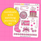 Pink Peppermint Journaling Deco Stickers - JD260