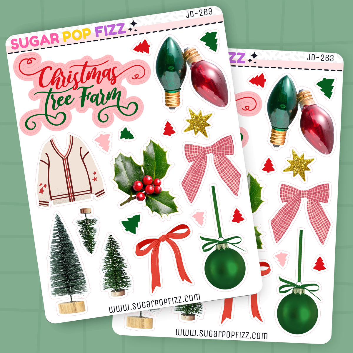 Xmas Tree Farm Journaling Deco Stickers - JD263