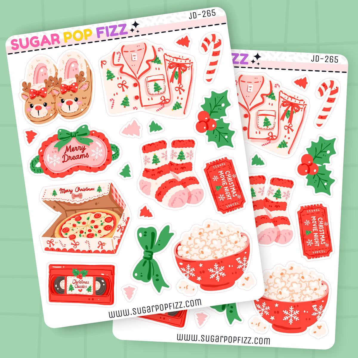 Christmas Sleepover Journaling Deco Stickers - JD265