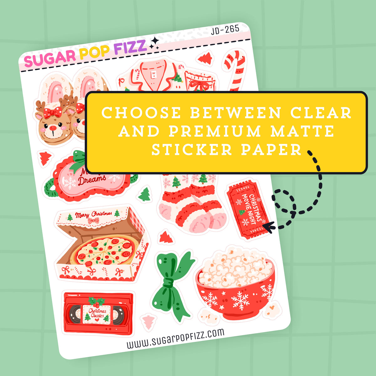 Christmas Sleepover Journaling Deco Stickers - JD265