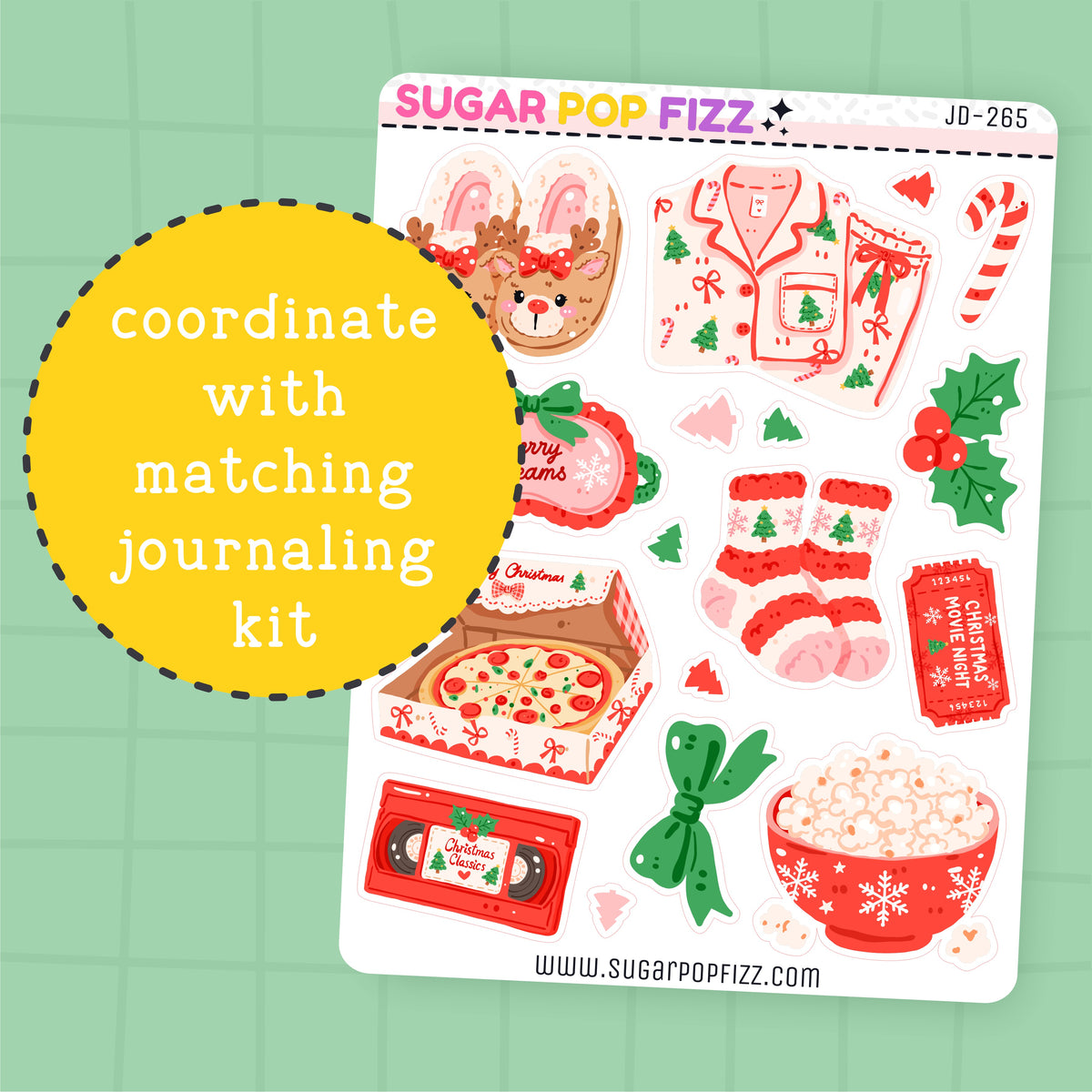 Christmas Sleepover Journaling Deco Stickers - JD265