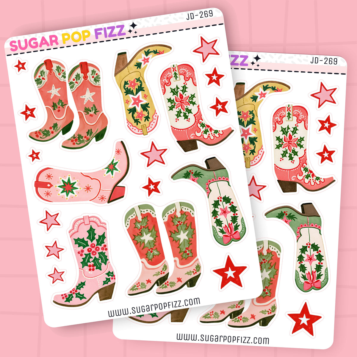Holiday Boots Journaling Deco Stickers - JD269