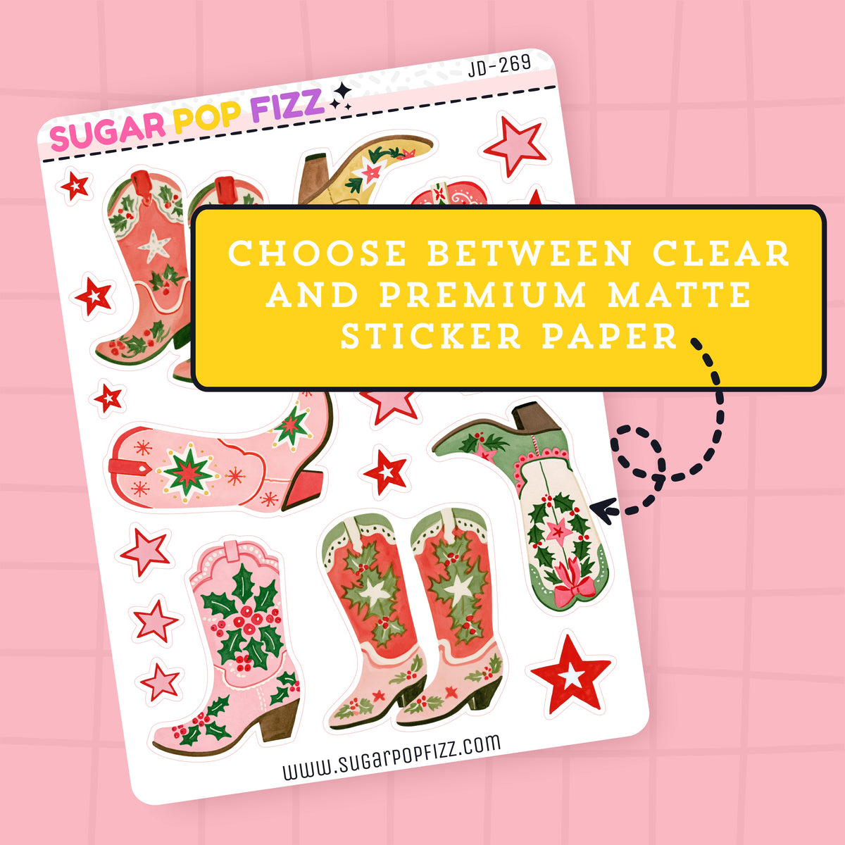 Holiday Boots Journaling Deco Stickers - JD269