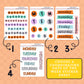 Set of days of the week stickers on a peach background with text 'Choose a coordinating days of the week sticker sheet'.